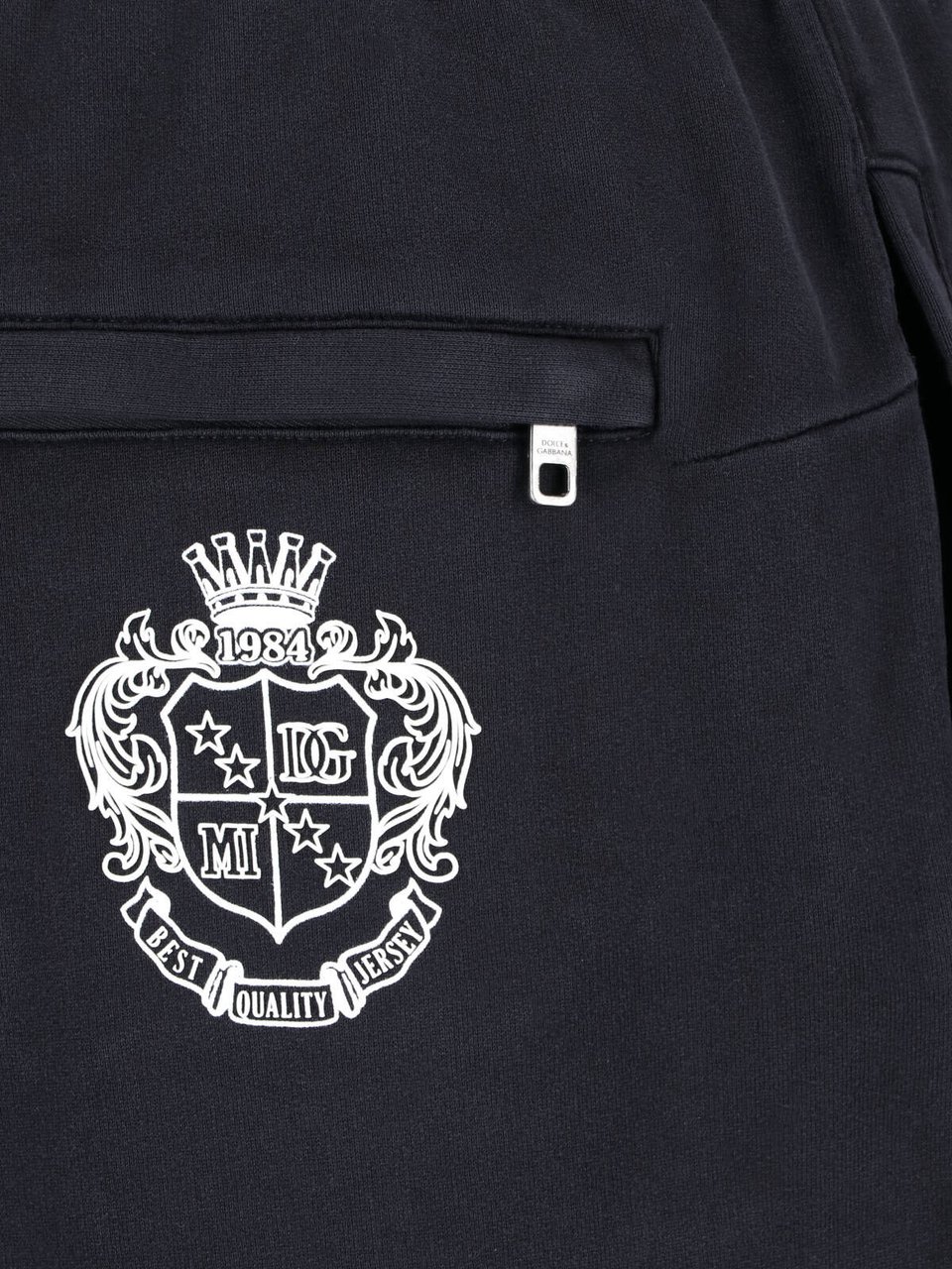 Dolce & Gabbana Black Logo Drawstring Cotton Sports Pants Zwart