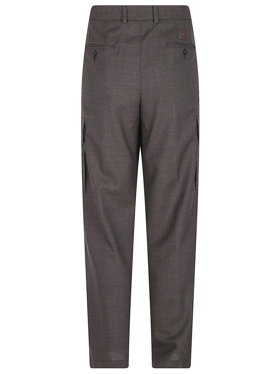 Dolce & Gabbana Straight-Leg Tailored Trousers with Textured Fabric Grijs