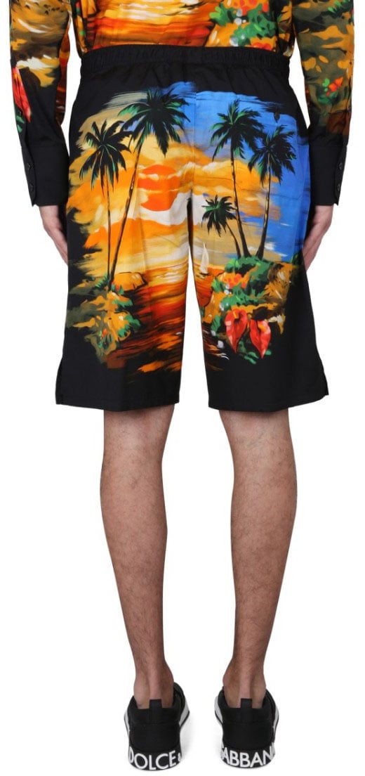 Dolce & Gabbana Bermuda Shorts With Hawaii Print Divers