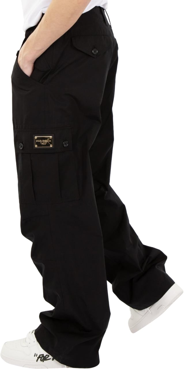 Dolce & Gabbana Heren Cotton Cargo BrandPlate Zwart Zwart