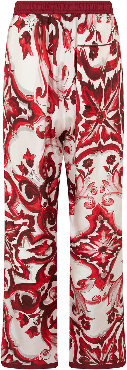 Dolce & Gabbana Printed silk trousers Rood