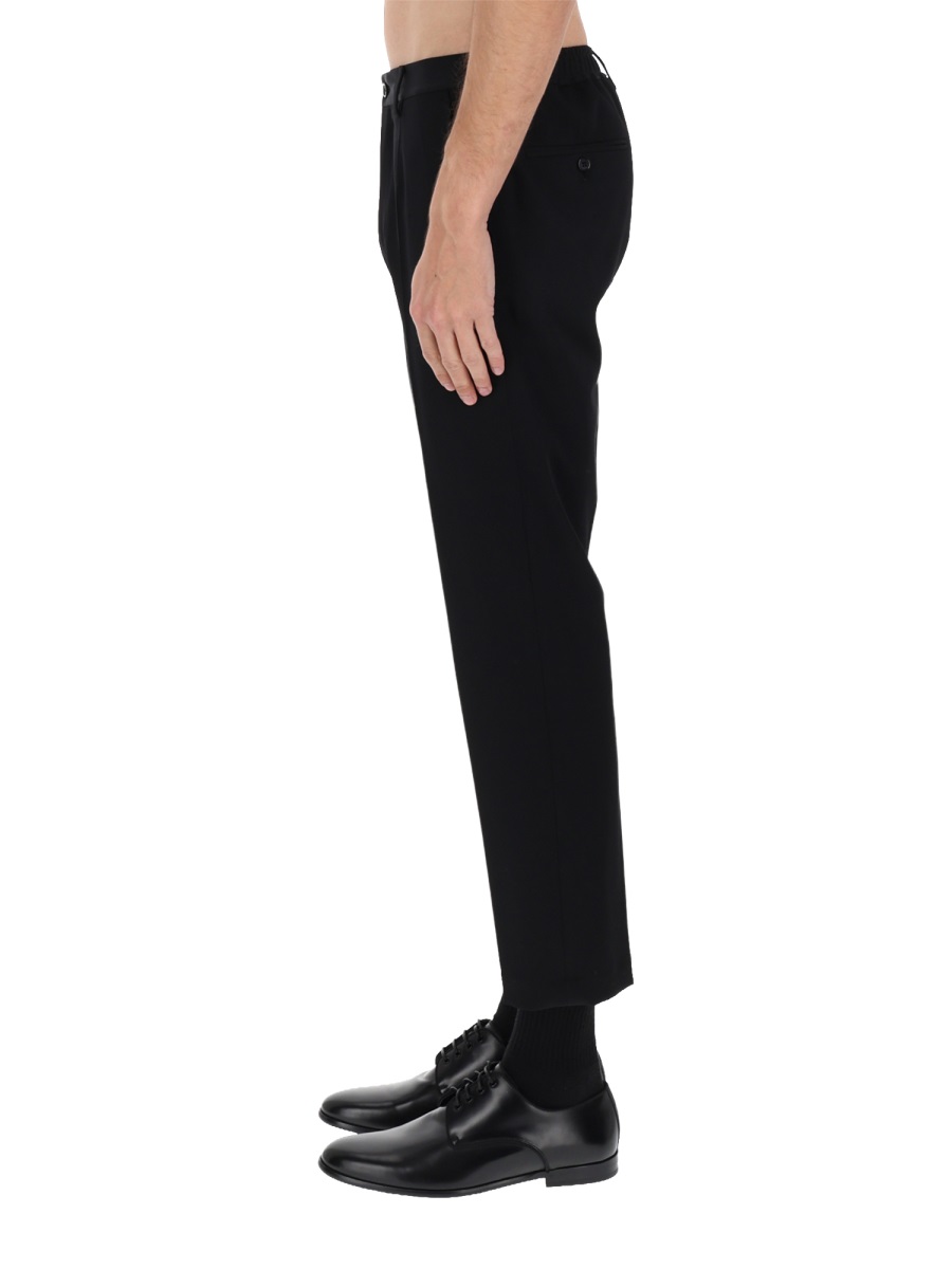 Dolce & Gabbana Tailored Straight Pressed Crease Formal Pants Zwart
