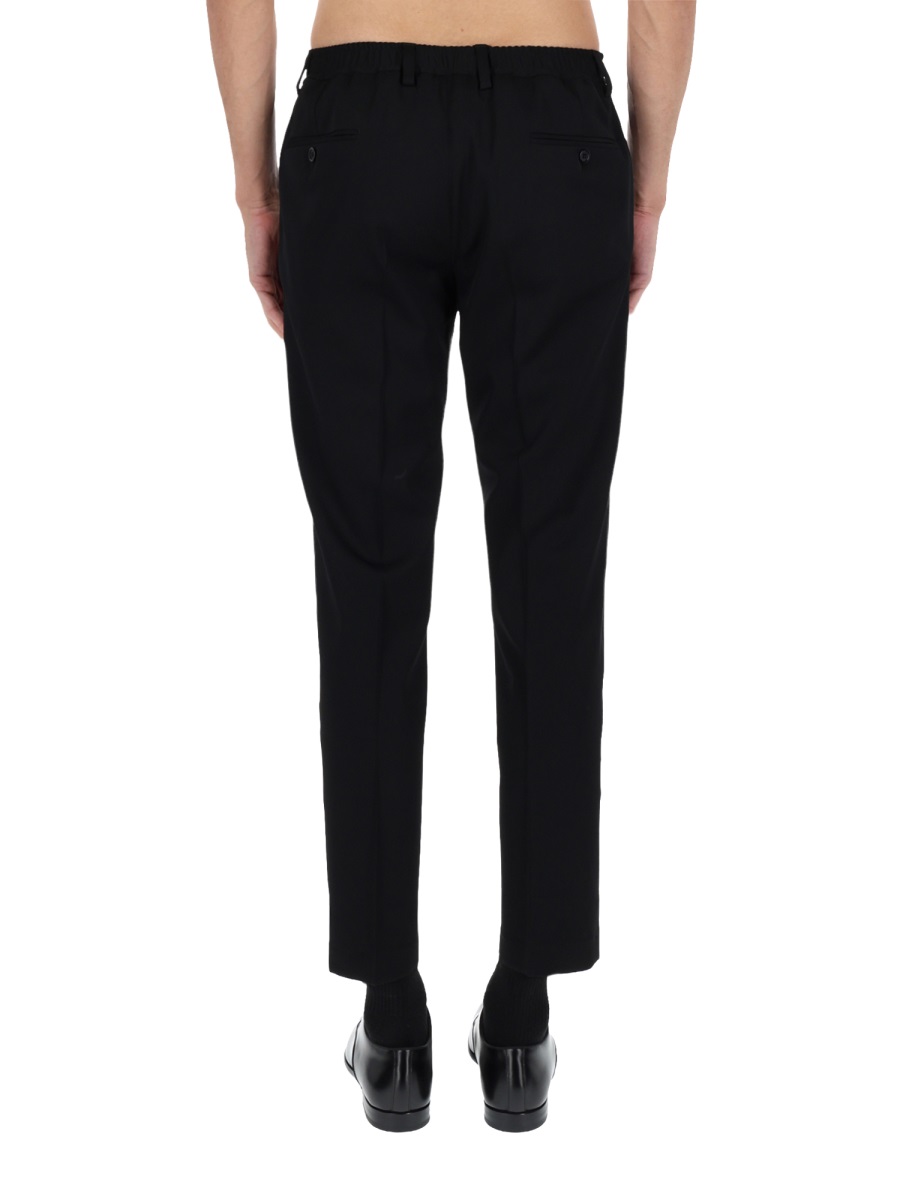 Dolce & Gabbana Tailored Straight Pressed Crease Formal Pants Zwart