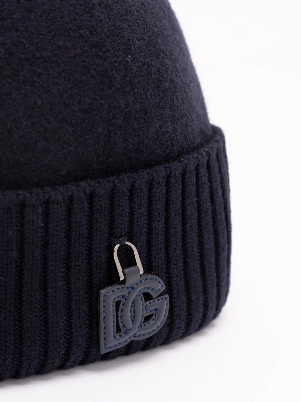 Dolce & Gabbana Berretto Black Ribbed Beanie Hat Zwart