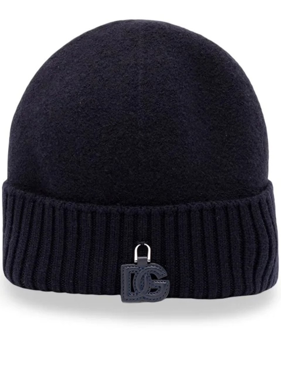 Dolce & Gabbana Berretto Black Ribbed Beanie Hat Zwart