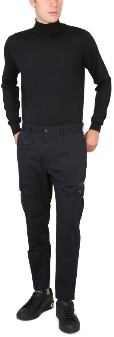Dolce & Gabbana Black Turtleneck Sweater In 100% Wool Zwart