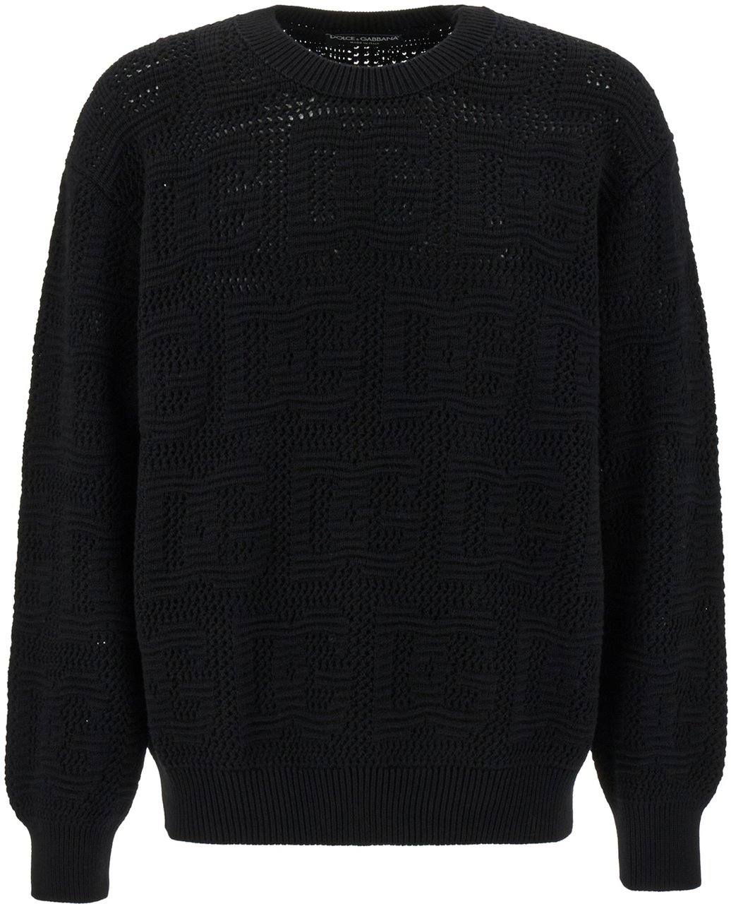 Dolce & Gabbana Dolce&gabbana Black wool oversize sweater Zwart