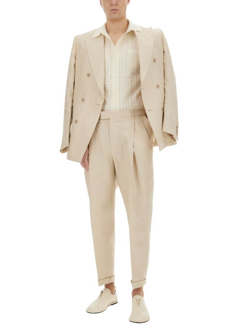 Dolce & Gabbana Perforated Cotton Knit Shirt Neutraal