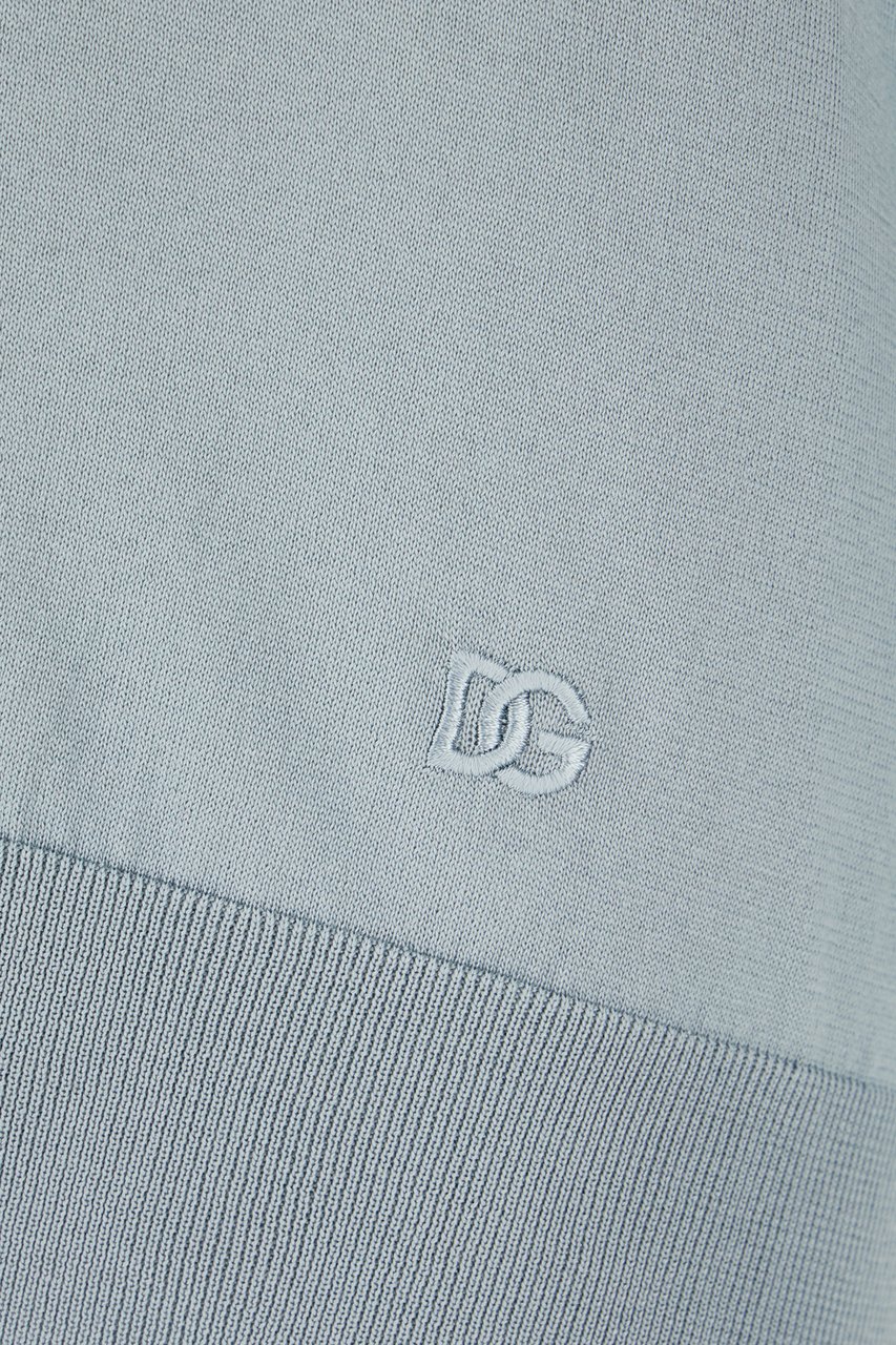 Dolce & Gabbana Dolce&gabbana Pastel light blue silk sweater Blauw