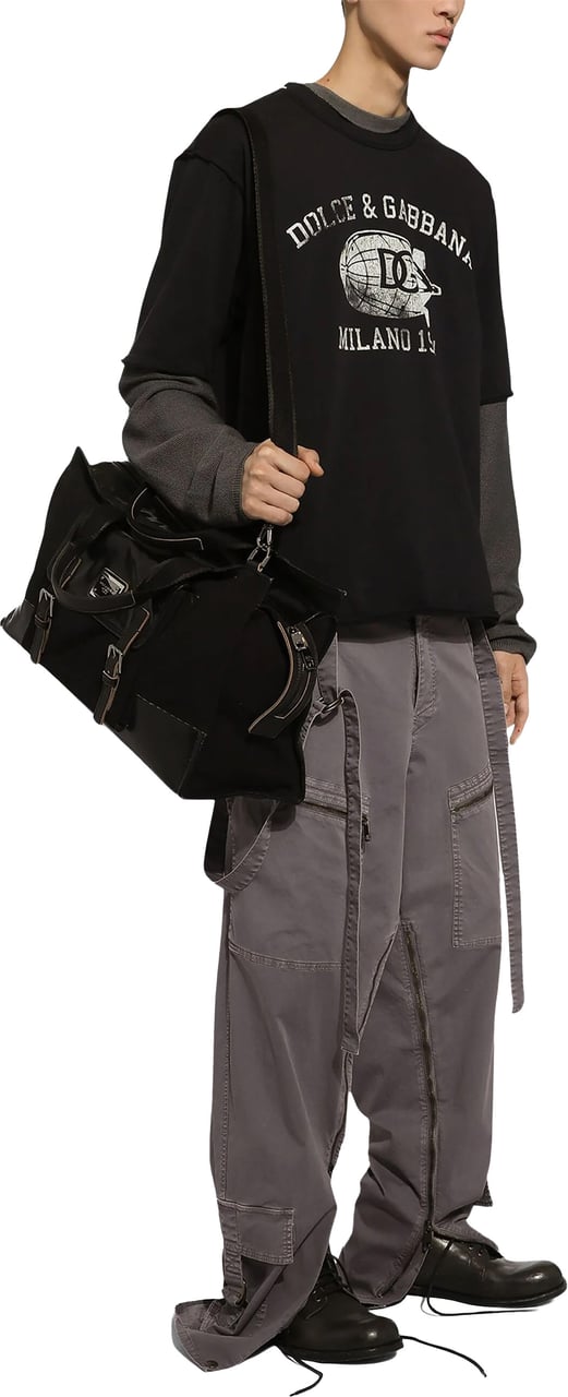 Dolce & Gabbana Dark Grey Refined Fine-Knit Pullover Grijs