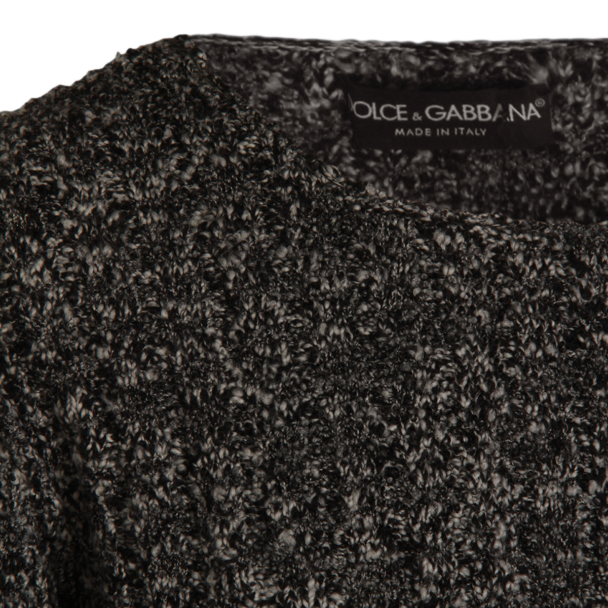 Dolce & Gabbana Textured Knit Sweater in Dark Grey Grijs