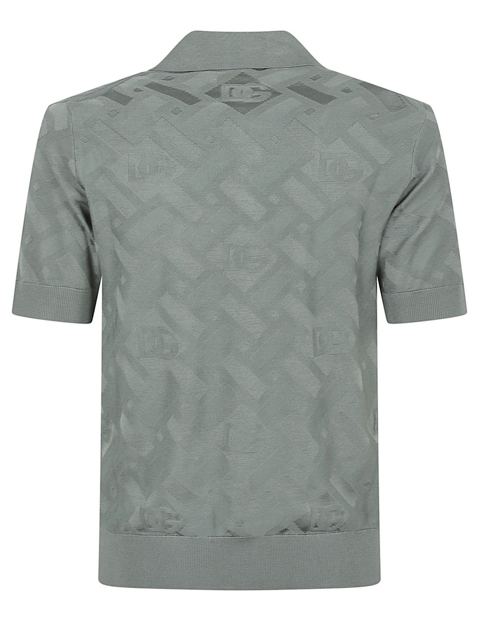 Dolce & Gabbana Silk Micropoint Grey Polo Shirt Grijs