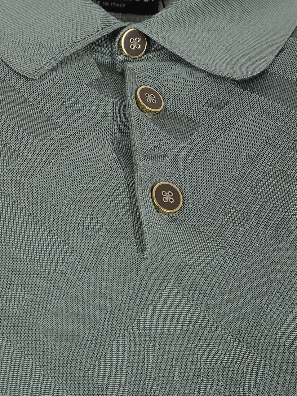Dolce & Gabbana Silk Micropoint Grey Polo Shirt Grijs