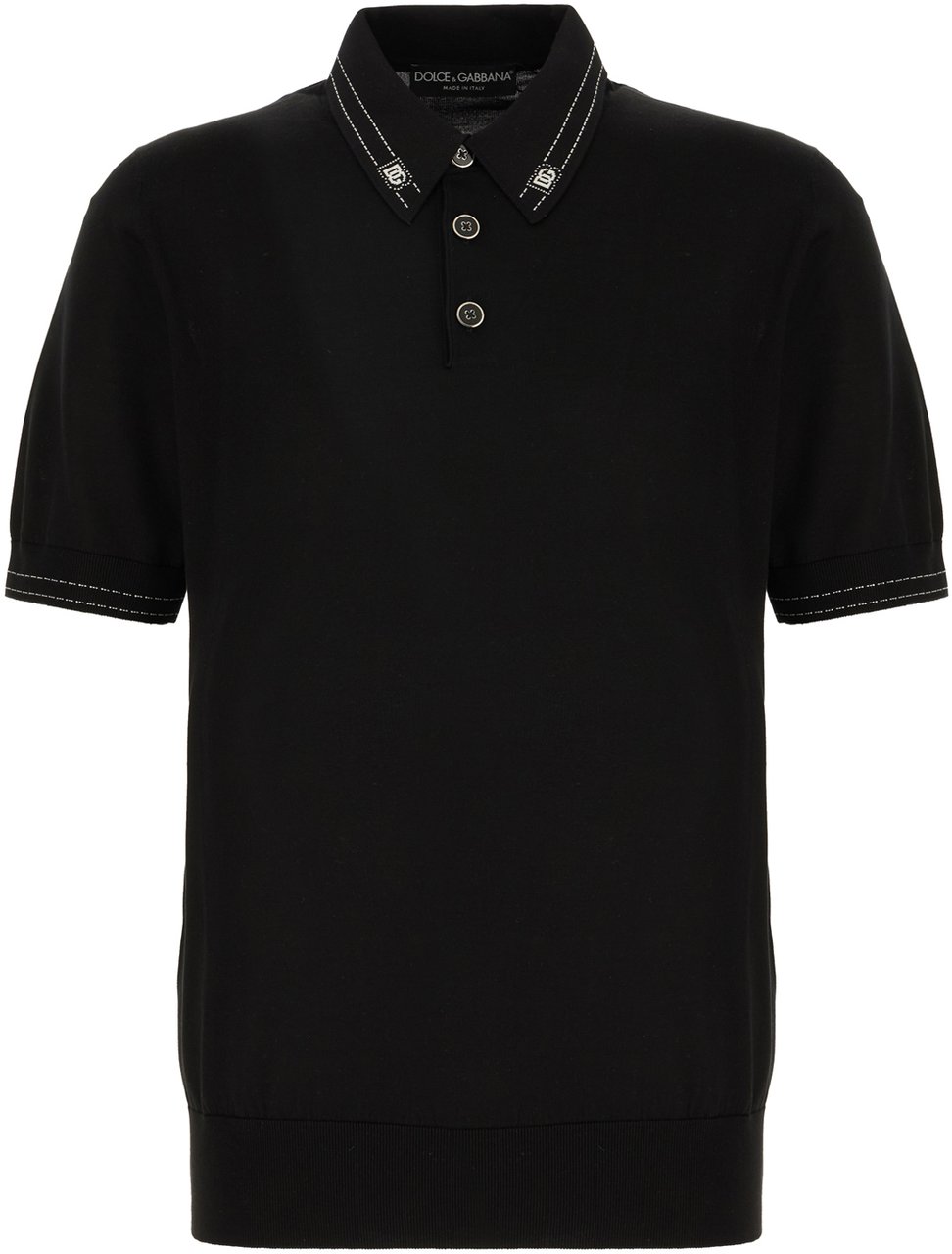 Dolce & Gabbana Dolce&gabbana Black silk polo shirt Zwart