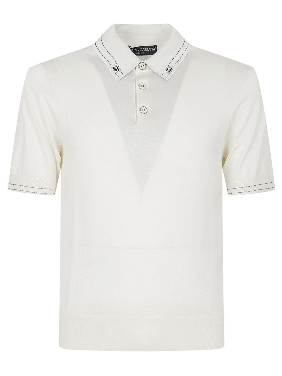 Dolce & Gabbana Silk Polo Shirt With Classic Collar Wit