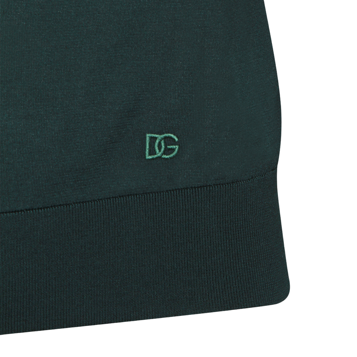 Dolce & Gabbana Dark Green Polo Shirt with Classic Collar Zwart