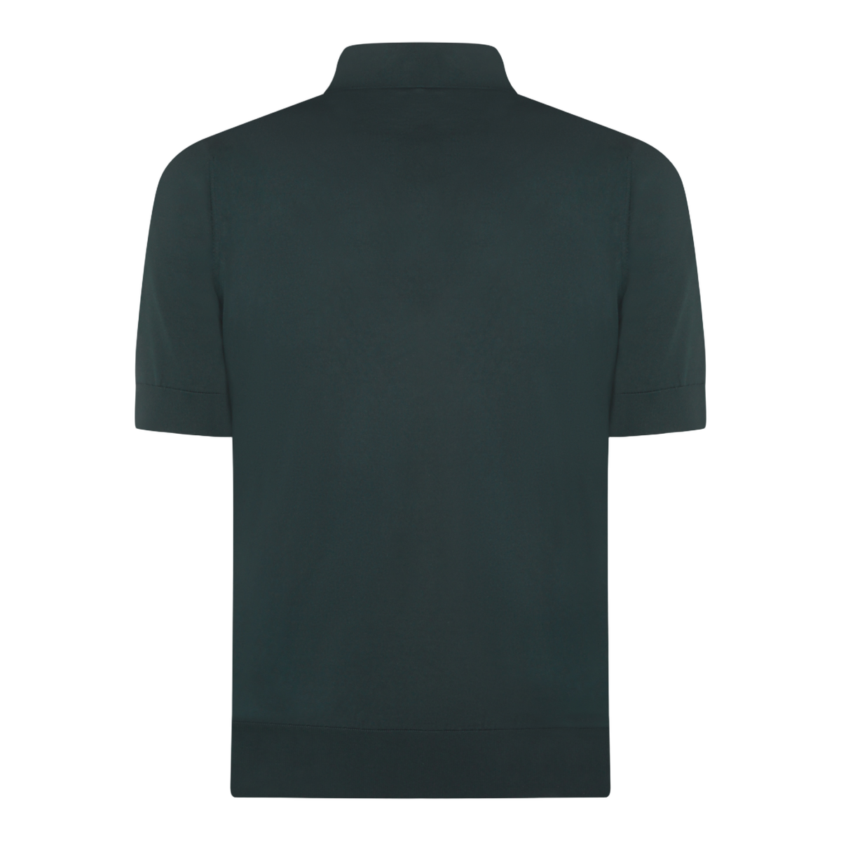 Dolce & Gabbana Dark Green Polo Shirt with Classic Collar Zwart