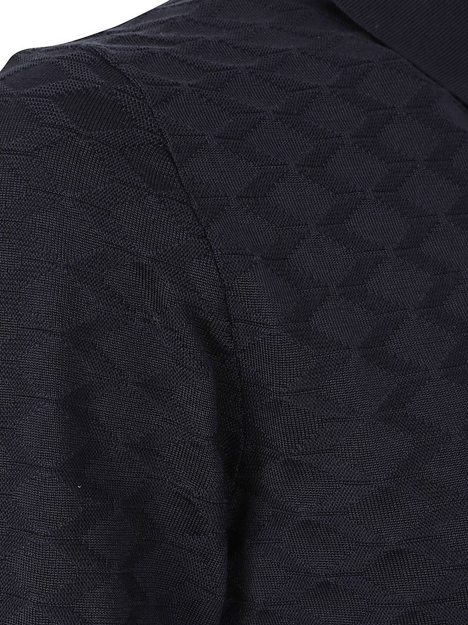 Dolce & Gabbana Short-Sleeve Textured Silk Polo Zwart