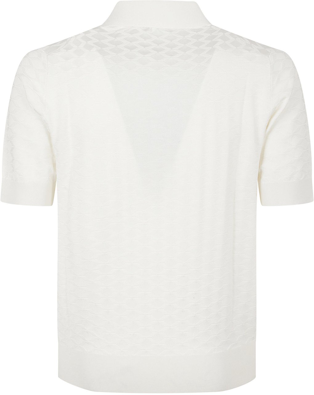 Dolce & Gabbana Short-Sleeve Silk Polo Shirt Wit