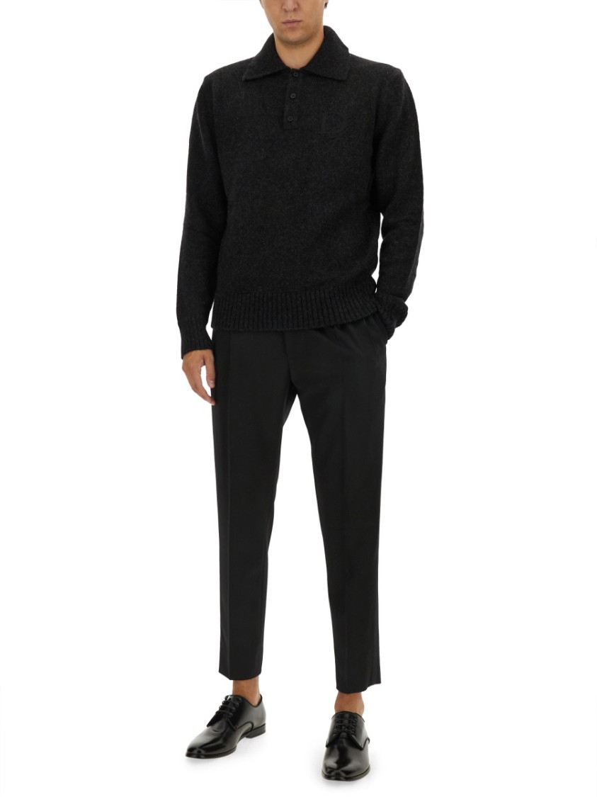 Dolce & Gabbana Wool Polo. Zwart