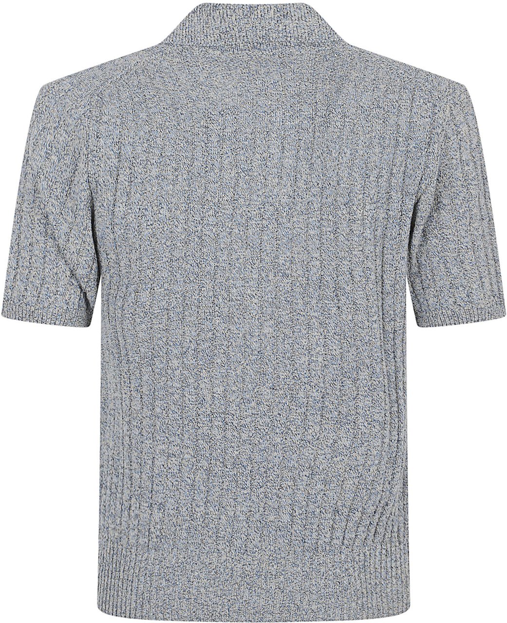 Dolce & Gabbana Mélange Knit Polo With Johnny Collar Grijs