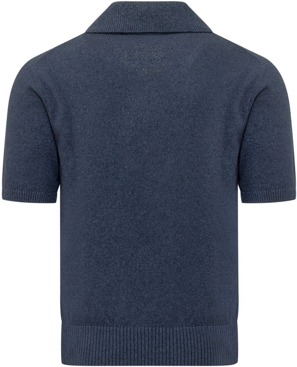 Dolce & Gabbana Polo in Maglia con Collo a Rever Navy