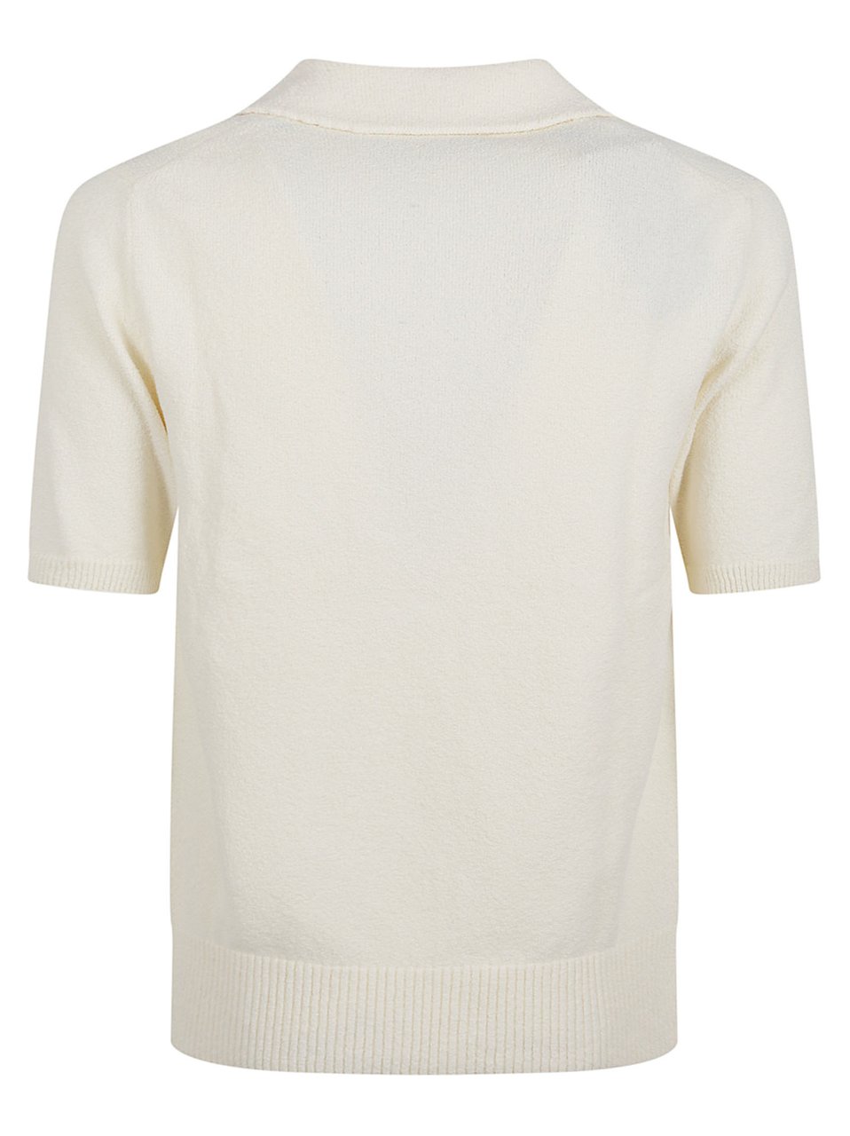 Dolce & Gabbana Textured Knit Polo Shirt with Discreet Logo Wit