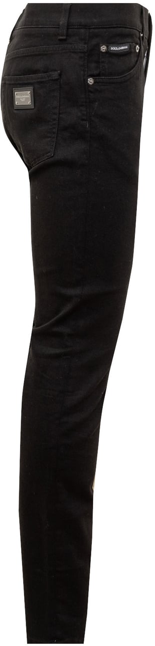 Dolce & Gabbana Jeans Skinny a Vita Media Zwart