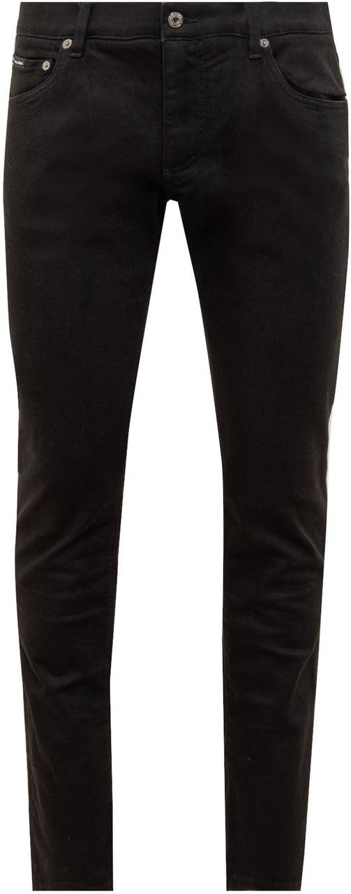Dolce & Gabbana Jeans Skinny a Vita Media Zwart