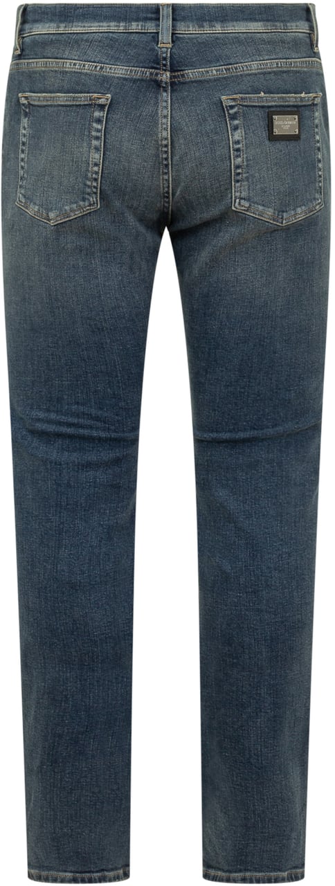 Dolce & Gabbana Jeans Slim Fit Cinque Tasche Blauw