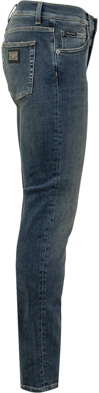 Dolce & Gabbana Jeans Slim Fit Cinque Tasche Blauw