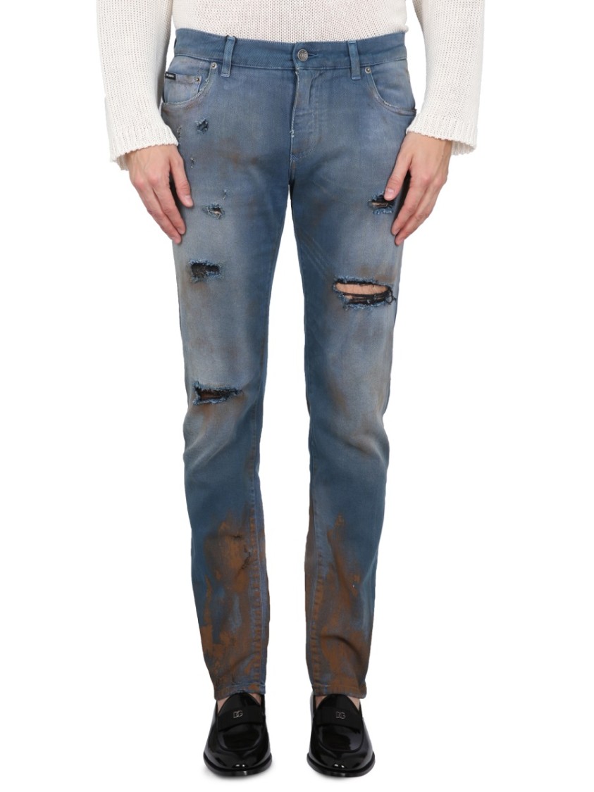 Dolce & Gabbana Skinny Fit Jeans Blauw