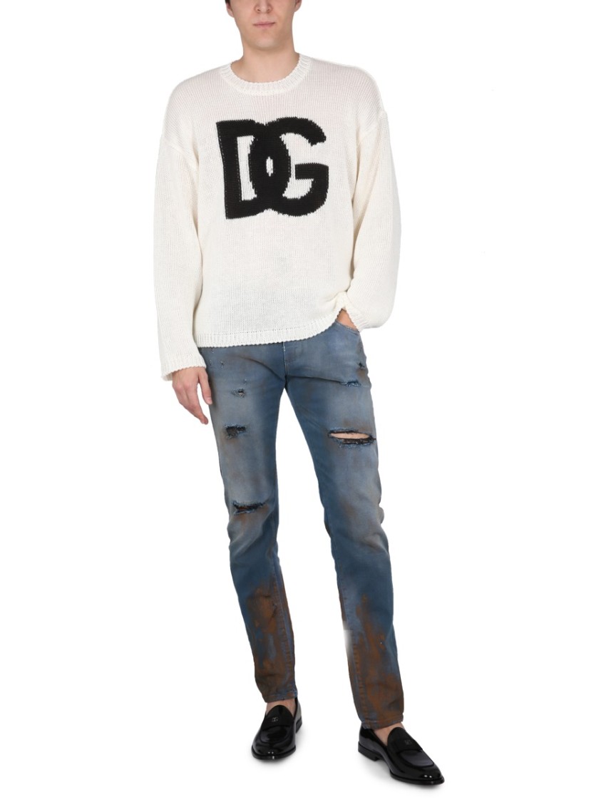 Dolce & Gabbana Skinny Fit Jeans Blauw