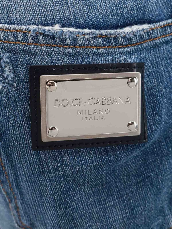 Dolce & Gabbana Jeans con effetto strappato D&G Blauw