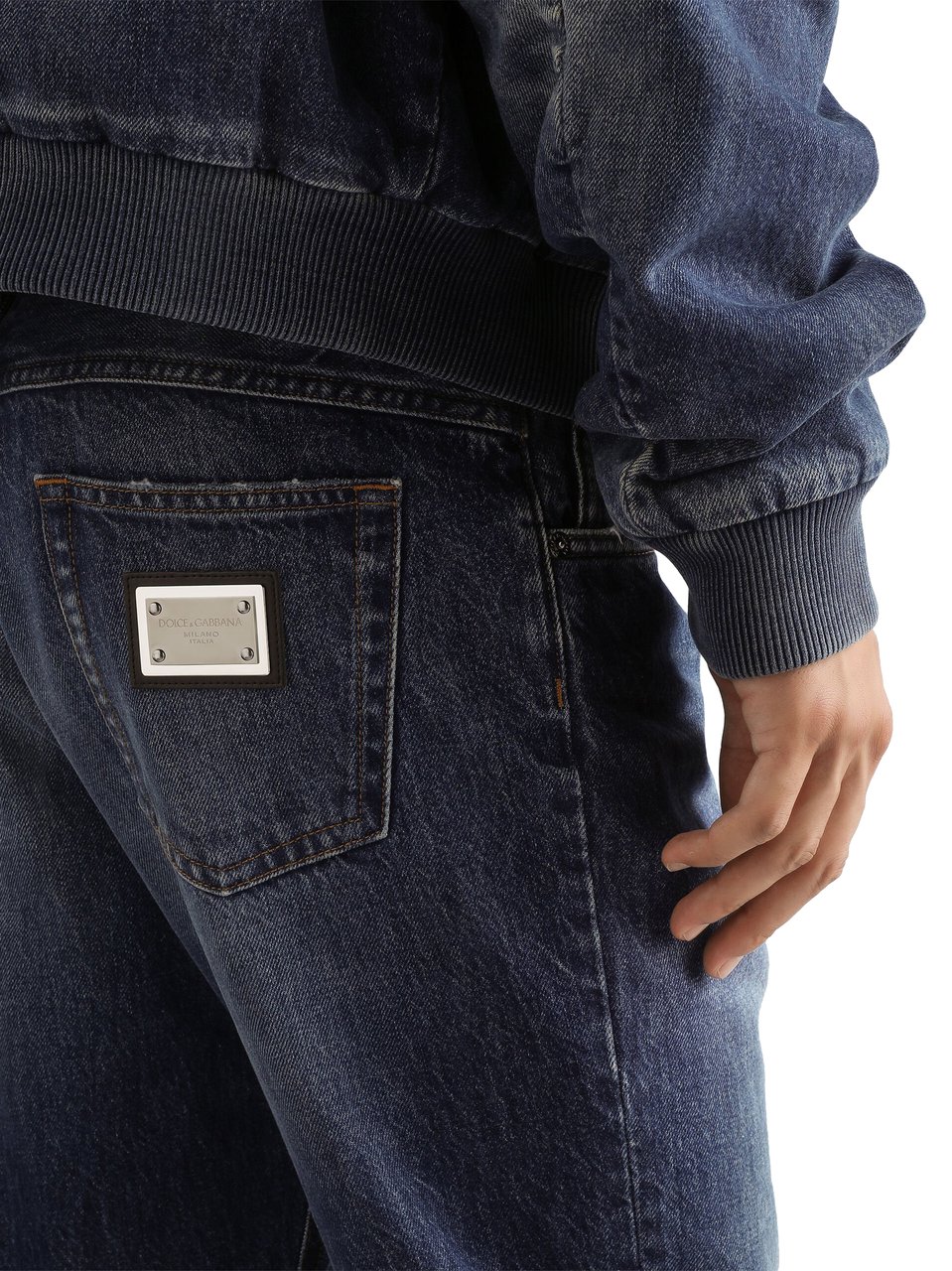 Dolce & Gabbana Denim Trousers with Classic Blue Wash Grijs