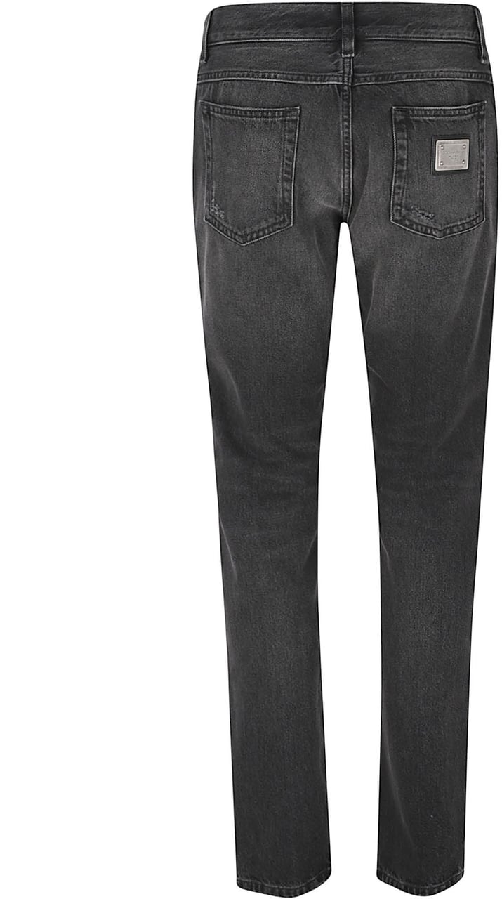 Dolce & Gabbana Slim-Fit Black Jeans With Five-Pocket Design Zwart