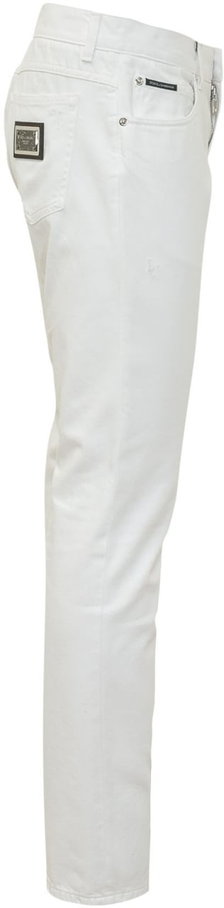 Dolce & Gabbana Pantaloni a Cinque Tasche con Strappo Wit