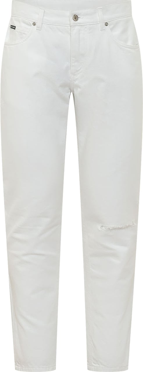 Dolce & Gabbana Pantaloni a Cinque Tasche con Strappo Wit