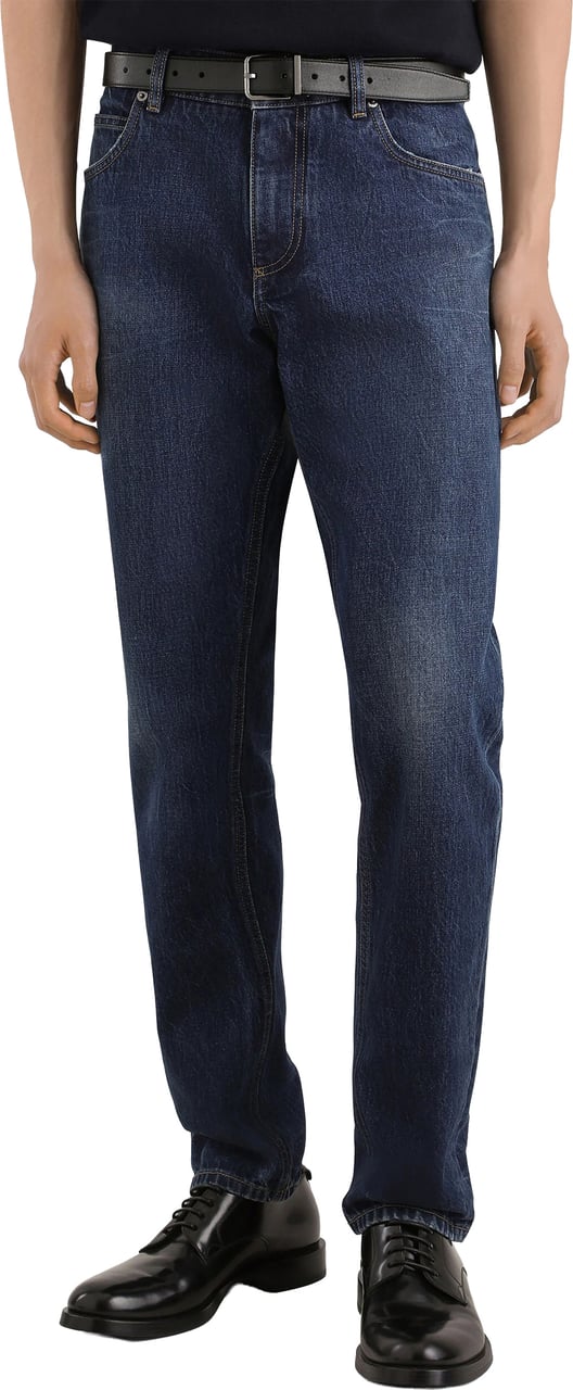 Dolce & Gabbana Straight-Leg Medium-Dark Wash Denim Jeans Zwart