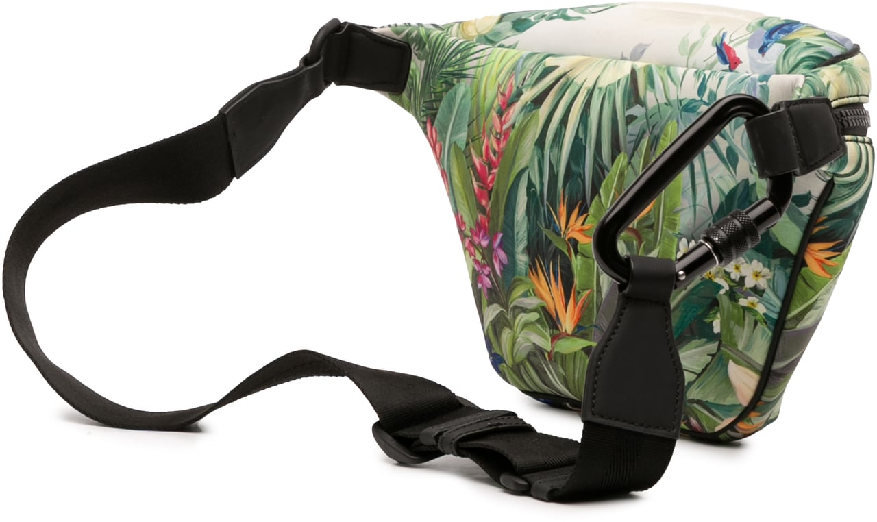 Dolce & Gabbana Neoprene Tropical Print Palermo Belt Bag Groen