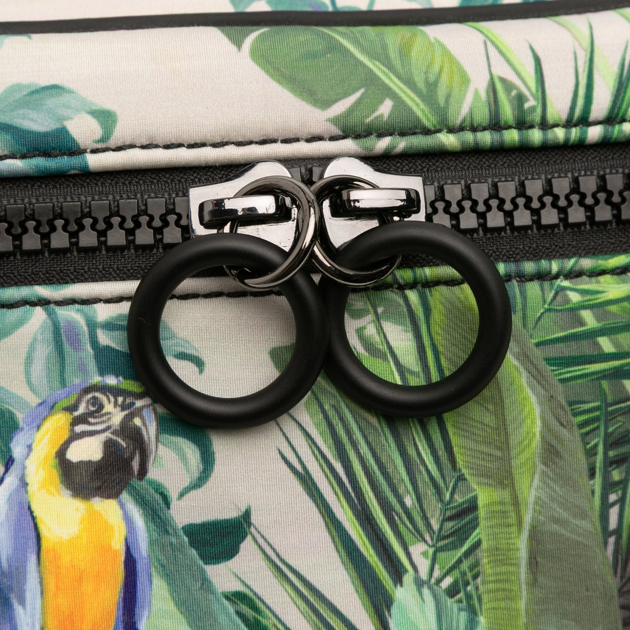 Dolce & Gabbana Neoprene Tropical Print Palermo Belt Bag Groen