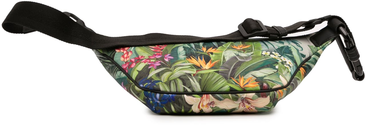 Dolce & Gabbana Neoprene Tropical Print Palermo Belt Bag Groen