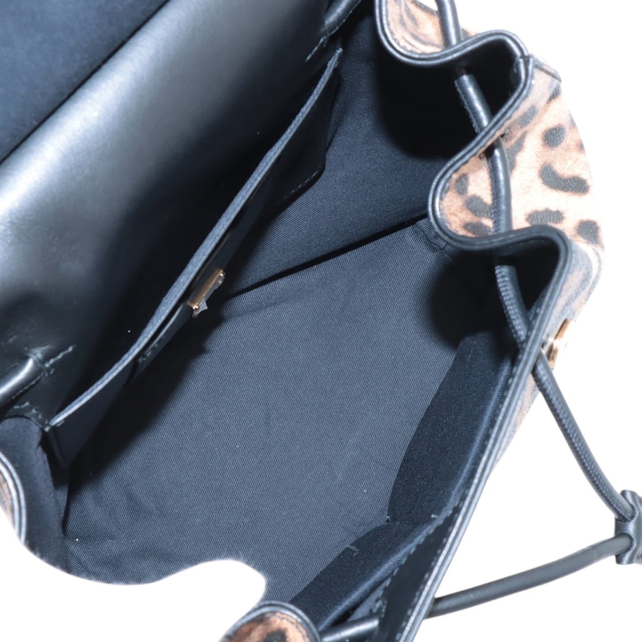 Dolce & Gabbana Leopard Print Leather Dauphine Miss Sicily Backpack Bruin