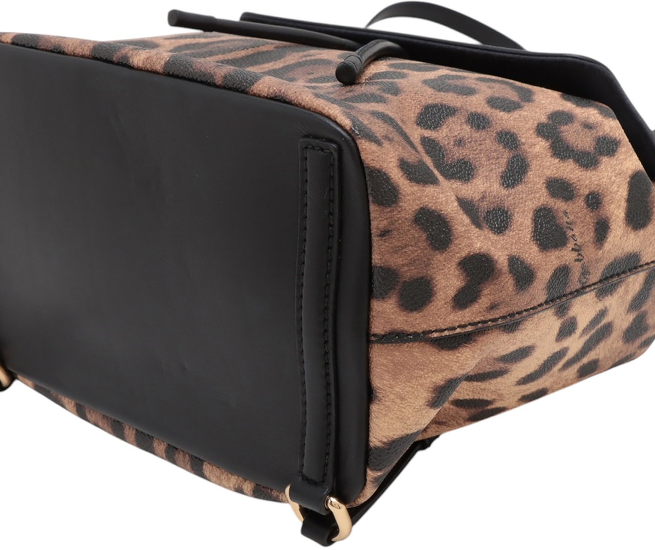 Dolce & Gabbana Leopard Print Leather Dauphine Miss Sicily Backpack Bruin