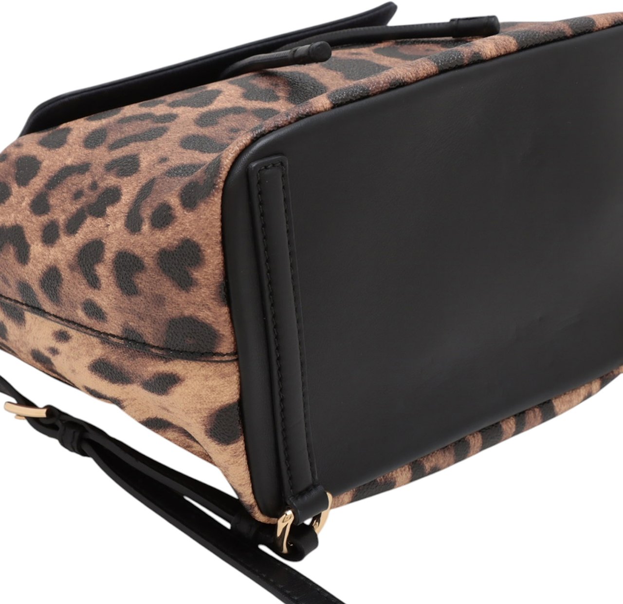 Dolce & Gabbana Leopard Print Leather Dauphine Miss Sicily Backpack Bruin