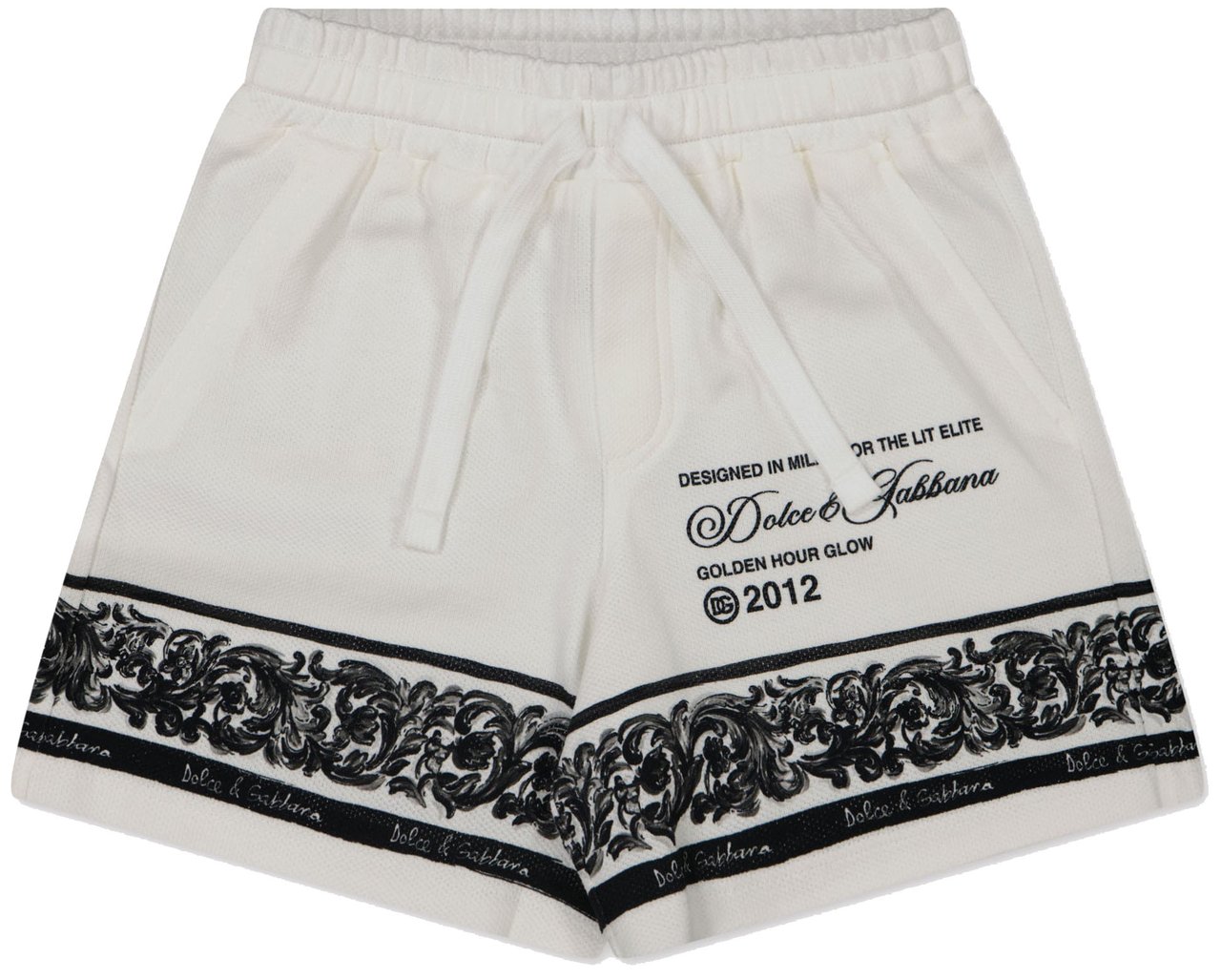 Dolce & Gabbana Dolce & Gabbana Baby Jongens Shorts In Wit Zwart
