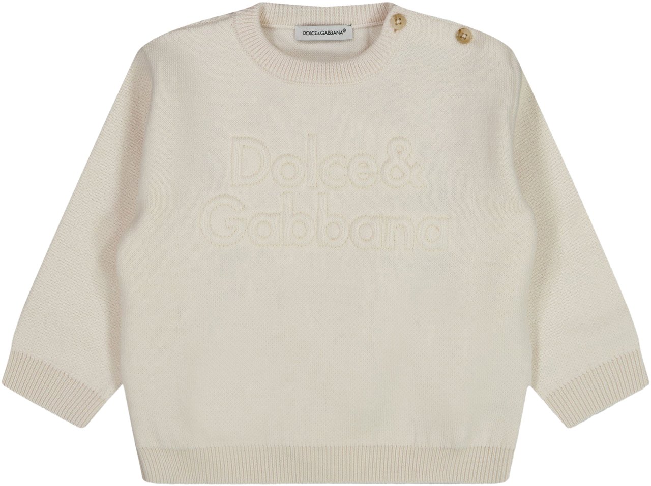 Dolce & Gabbana Dolce & Gabbana Baby Jongens Trui In Off White Wit