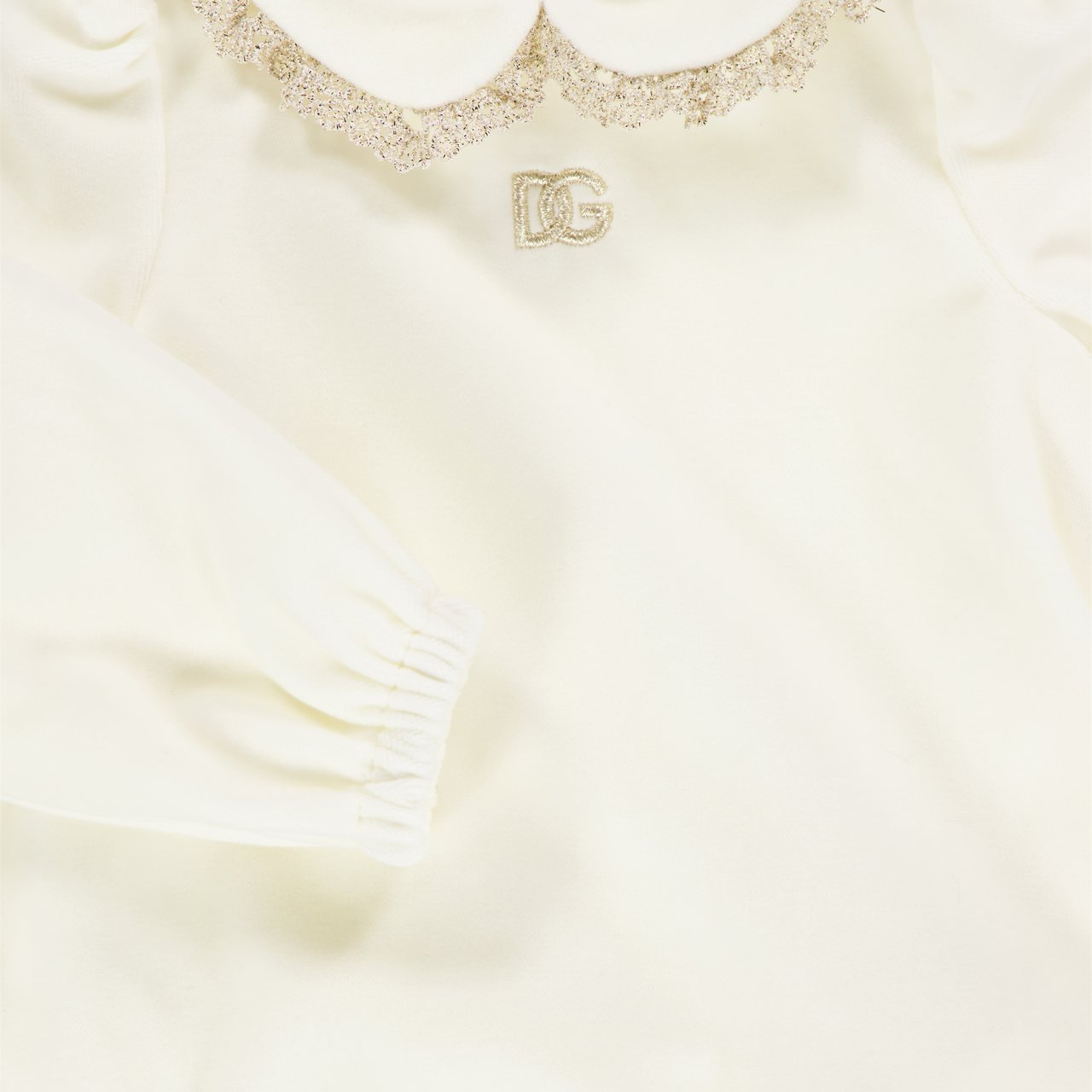Dolce & Gabbana Baby Meisjes Jurk In Off White Wit
