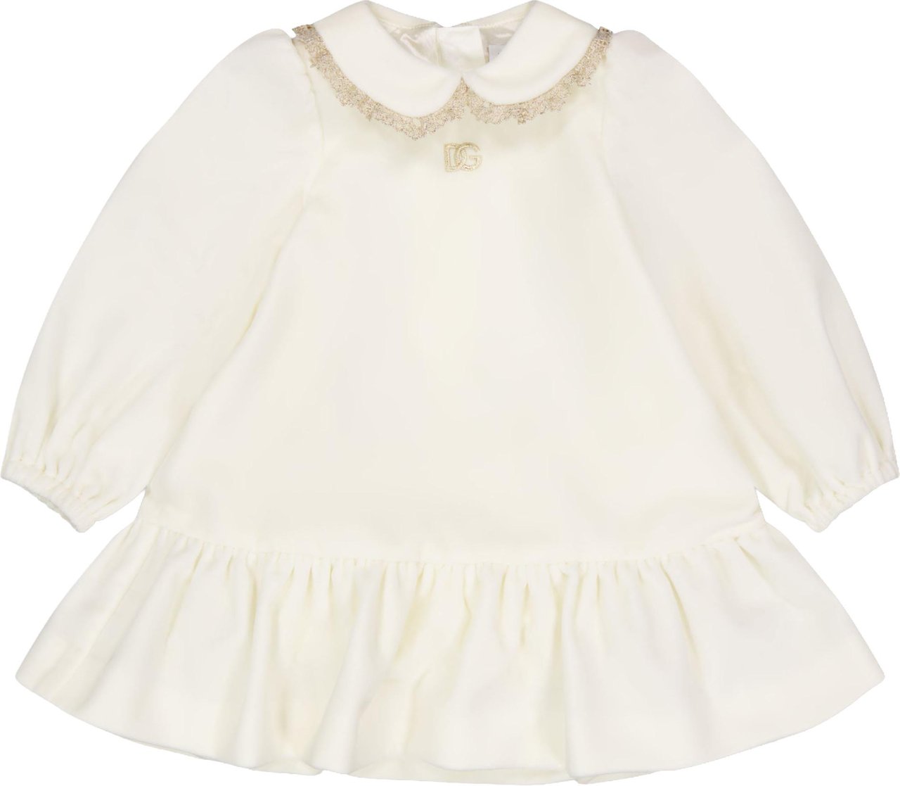 Dolce & Gabbana Baby Meisjes Jurk In Off White Wit
