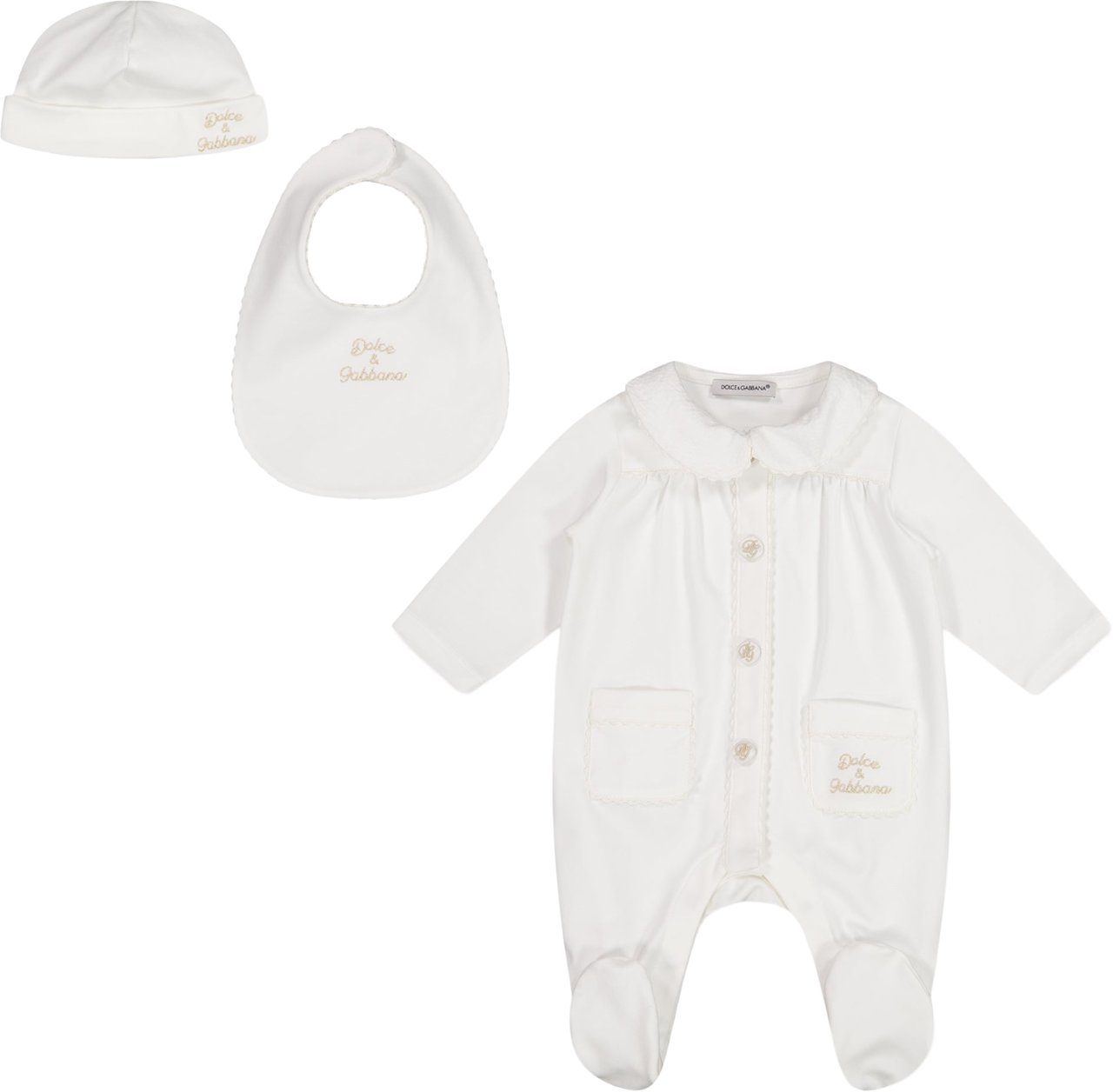 Dolce & Gabbana Baby Meisjes Boxpakje In Off White Wit